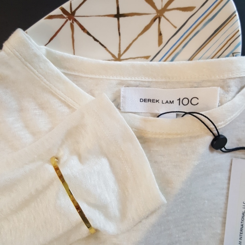 LAST CHANCE! CLOSET CLOSING! Derek Lam 10C bracelet cuff long sleeve linen tee - Picture 2 of 7